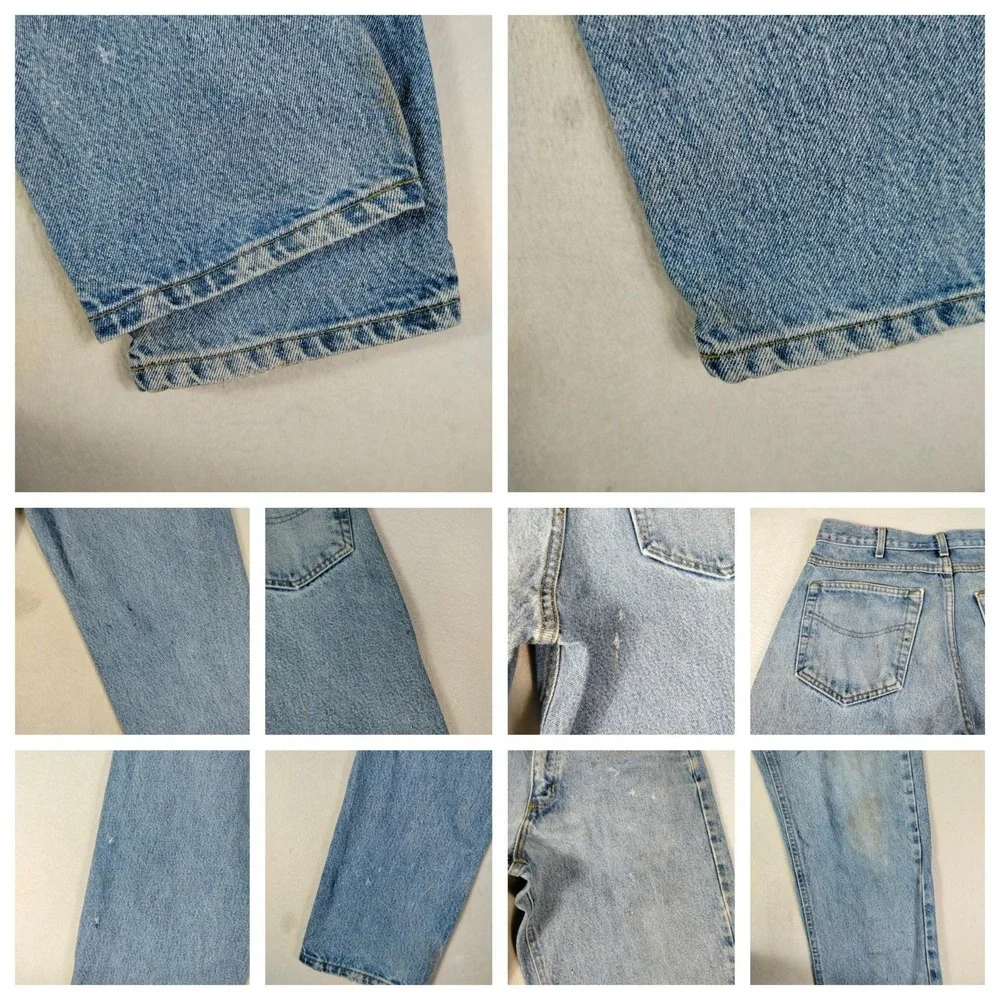 Carhartt Jeans Mens 32 Blue Relaxed Tapered Denim Workwear Distressed Thrashed